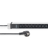 Digitus Barre d'alimentation 19" PDU avec profilé en aluminium, 12 prises C13, Multiprise Noir/en aluminium