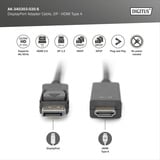 Digitus Câble adaptateur DisplayPort > HDMI 4K Noir