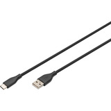 Digitus Câble de connexion en silicone USB 2.0 USB-A > USB-C Noir