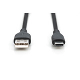 Digitus Câble de connexion en silicone USB 2.0 USB-A > USB-C Noir