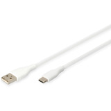 Digitus Câble de connexion en silicone USB 2.0 USB-A > USB-C Blanc
