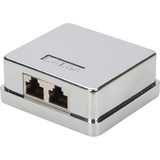 Digitus Prise de données CAT.6A, en saillie, blindée, 2x RJ-45, Boîte de jonction Argent