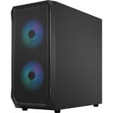 Fractal Design Focus 2 RGB TG Clear Tint boîtier midi tower Noir | 2x USB-A | RGB | Window