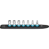 Hazet SmartRail 1/4" clé à douille 850E-SR/7, hexagonale extérieure, 7 pièces, Clés mixtes à cliquet Noir