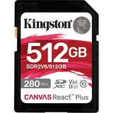 Kingston Canvas React Plus 512 Go, Carte mémoire UHS-II U3, Classe 10, V60