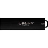 Kingston IronKey 64 Go D500S FIPS 140-3 Lvl 3 AES-256, Clé USB 64 Go, USB Type-A, 3.2 Gen 1 (3.1 Gen 1), 260 Mo/s, Casquette, Noir
