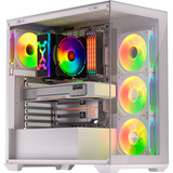 Krux  boîtier midi tower Blanc | 2x USB-A | 1x USB-C | RGB | Verre Trempé