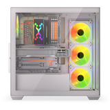 Krux  boîtier midi tower Blanc | 2x USB-A | 1x USB-C | RGB | Verre Trempé