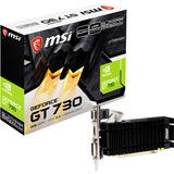 MSI N730K-2GD3H/LPV1 NVIDIA GeForce GT 730 2 Go GDDR3, Carte graphique GeForce GT 730, 2 Go, GDDR3, 64 bit, 4096 x 2160 pixels, PCI Express 2.0, Vente au détail