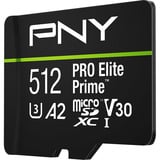 PNY Pro Elite Prime microSD 512 GB, Carte mémoire Noir/Vert