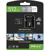 PNY Pro Elite Prime microSD 512 GB, Carte mémoire Noir/Vert