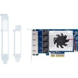 QNAP QXG-5G4T-111C carte réseau Interne Ethernet 5000 Mbit/s Interne, Avec fil, PCIe, Ethernet, 5000 Mbit/s, Bleu
