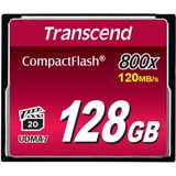 Transcend 128GB 800x CF 128 Go CompactFlash MLC, Carte mémoire Noir, 128 Go, CompactFlash, MLC, 120 Mo/s, 60 Mo/s, Noir