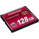 Transcend 128GB 800x CF 128 Go CompactFlash MLC, Carte mémoire Noir, 128 Go, CompactFlash, MLC, 120 Mo/s, 60 Mo/s, Noir