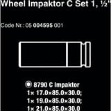 Wera Impacteur de roue C Set 1, Clés mixtes à cliquet En 3 parties, avec protection du bord