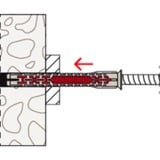 fischer DuoXpand 10x200 T, Cheville Gris clair/Rouge