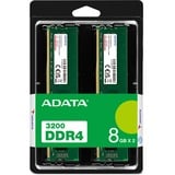 ADATA Premier AD4U32008G22-DTGN module de mémoire 16 Go 2 x 8 Go DDR4, Mémoire vive Vert, 16 Go, 2 x 8 Go, DDR4, 3200 MHz, 288-pin DIMM