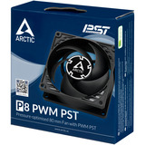 ARCTIC P8 PWM PST Boitier PC Ventilateur 8 cm Noir ventilateur de boîtier Noir, 80 x 80 x 25 mm, Ventilateur, 8 cm, 200 tr/min, 3000 tr/min, 0,3 sone, 40,3 m³/h