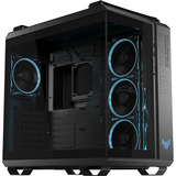 ASUS TUF GAMING GT502 Horizon TG ARGB Black Midi Tower Noir, boîtier pc Noir | 2x USB-A | 1x USB-C | RGB | Verre Trempé