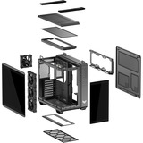 ASUS  boîtier midi tower Noir | 2x USB-A | 1x USB-C | RGB | Verre Trempé