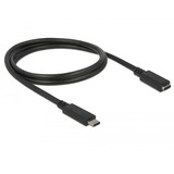 DeLOCK USB-C mâle > USB-C femelle, Câble d'extension Noir, 1 mètre