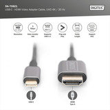 Digitus Câble adaptateur USB-C vers HDMI A, 4K @ 30HZ Noir