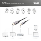 Digitus Câble adaptateur USB-C vers HDMI A, 4K @ 30HZ Noir