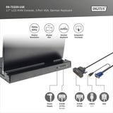 Digitus Console KVM LCD HD modulaire avec écran TFT 17" 1 port VGA, Switch KVM Noir