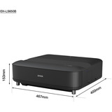 Epson EH-LS650B 3600 ANSI lumens 3LCD 4K (4096x2400) Noir, Projecteur laser Noir, 3600 ANSI lumens, 3LCD, 4K (4096x2400), 2500000:1, 16:9, 1524 - 3048 mm (60 - 120")