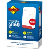 FRITZ! FRITZ!Box 6860 5G, Routeur Box 6860 5G, Routeur de réseau cellulaire, Blanc, Gigabit Ethernet, 10,100,1000 Mbit/s, IEEE 802.3at, 802.11a, 802.11g, Wi-Fi 5 (802.11ac), Wi-Fi 6 (802.11ax)