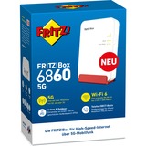FRITZ! FRITZ!Box 6860 5G, WLAN-LTE-Routeur Box 6860 5G, Routeur de réseau cellulaire, Blanc, Gigabit Ethernet, 10,100,1000 Mbit/s, IEEE 802.3at, 802.11a, 802.11g, Wi-Fi 5 (802.11ac), Wi-Fi 6 (802.11ax)