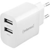 Intenso Adaptateur secteur W24AA chargeur Blanc, 2x USB-A