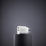 Intenso Adaptateur secteur W24AA chargeur Blanc, 2x USB-A