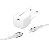 Intenso Power Adapter W30C GaN + C315L Lightning Kabel chargeur Blanc, 1x USB-C