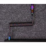 Keychron Premium Coiled Aviator Cable - Rainbow Plated Black, Angled, Câble Noir, 1,08 mètres
