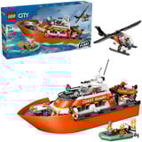 LEGO Bateau de sauvetage côtier de la garde côtière avec hélicoptère, Jouets de construction 