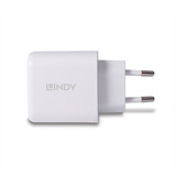 Lindy Chargeur USB Type A et C 30W Blanc, 1x USB-C, 1x USB-A