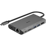 Lindy DST-Mini XT, Mini Docking Station USB-C pour Laptop pour un écran (4K) ou deux écrans (Full HD) & charge 100W, Station d'accueil Mini Docking Station USB-C pour Laptop pour un écran (4K) ou deux écrans (Full HD) & charge 100W, Avec fil, USB 3.2 Gen 1 (3.1 Gen 1) Type-C, 100 W, 1000 Mbit/s, Noir, Gris, SD