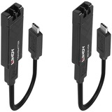 Lindy Extender Fibre Optique USB 3.2 Type C, 100m, Câble d'extension Noir, 100m, Émetteur et récepteur réseau, 100 m, 10000 Mbit/s, Fibre, USB 3.2 Gen 1 (3.1 Gen 1) Type-C, Noir