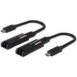 Lindy Extender Fibre Optique USB 3.2 Type C, 100m, Câble d'extension Noir, 100m, Émetteur et récepteur réseau, 100 m, 10000 Mbit/s, Fibre, USB 3.2 Gen 1 (3.1 Gen 1) Type-C, Noir