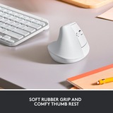 Logitech Lift Vertical ergonomique, Souris Blanc/Gris clair, Bluetooth, 4000 DPI