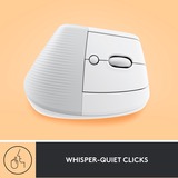 Logitech Lift Vertical ergonomique, Souris Blanc/Gris clair, Bluetooth, 4000 DPI