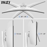 MSI Modern MD342CQPWDE écran plat de PC 86,4 cm (34") 3440 x 1440 pixels UltraWide Quad HD LCD Blanc Moniteur incurvé  Blanc, 86,4 cm (34"), 3440 x 1440 pixels, UltraWide Quad HD, LCD, 4 ms, Blanc