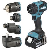 Makita Perceuse-visseuse sans fil avec système de tête interchangeable DDF491RTJ, 18 Volts, Perceuse/visseuse Bleu/Noir