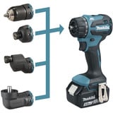 Makita Perceuse-visseuse sans fil avec système de tête interchangeable DDF491RTJ, 18 Volts, Perceuse/visseuse Bleu/Noir