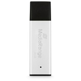 MediaRange Haute performance 64 GB, Clé USB Argent/Noir