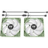 Thermaltake CT140 ARGB Sync PC Cooling Fan Matcha Green ventilateurs de boîtier Vert clair, 2 pièces, 140 x 140 x 25 mm, PWM