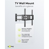 goobay Support mural TV Basic FULLMOTION (M) Noir