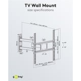 goobay Support mural TV Basic FULLMOTION (M) Noir