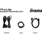 iiyama G-Master GCB2784HSU-B1 27" Moniteur gaming incurvé Noir, 1x DisplayPort, 2x HDMI, 2x USB-A, 240 Hz, 68,6 cm (27"), 1920 x 1080 pixels, Full HD, LCD, Noir